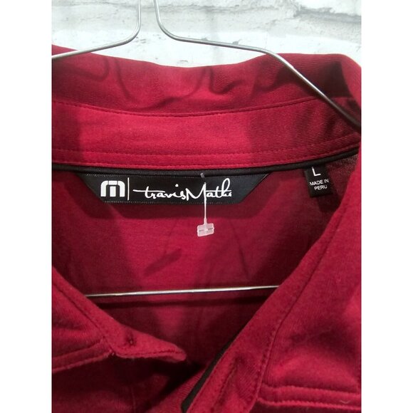 Travis Mathew Men Golf Polo Shirt Stretch Dark Red Burgundy Size L - Picture 3 of 8